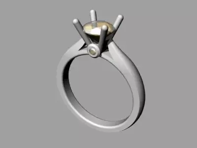  Four claw Solitaire 70-1ct RBC 3D print model
