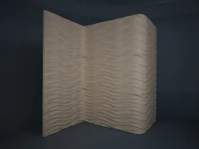05 WAVES PATTERN WALL Low-poly 3D model