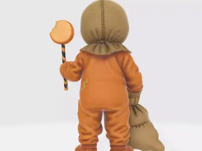 Sam Trick r Treat Horror Figurine Halloween Pumpkin Lollipop 3D print model