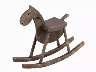 Wooden Rocking Horse 03 3D model