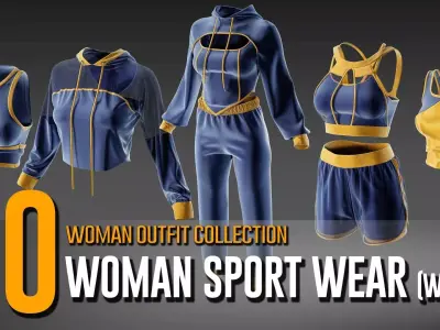 30 Women Sport Wear Collection- VOL 10 3D model