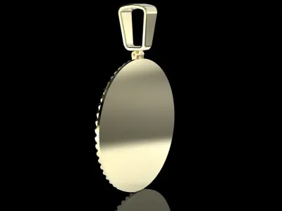 Cuban link pendant 2 inch diameter 3D print model