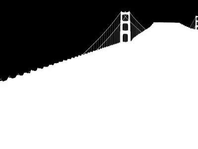 Golden Gate Bridge Environment Low-poly 3D model