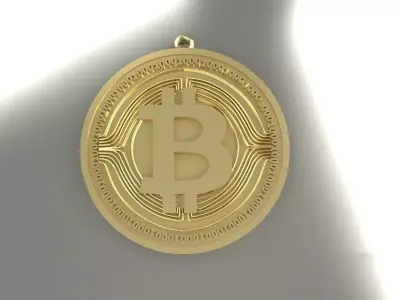 Bitcoin Pendant Gold Silver Platinum Luxury Jewelry 3D print model