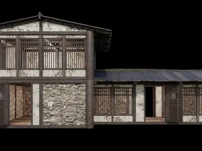 Medieval Houses 33- 4K Textures Game Ready Low-poly 3D model