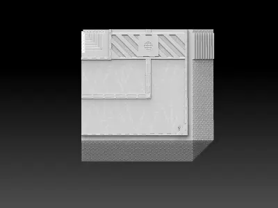 Modular Road Grid Streetlights And Crosswalks 3D print model