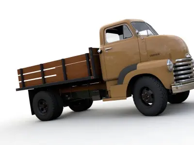 CHEVY COE FLATBED TRUCK 1949 3D model