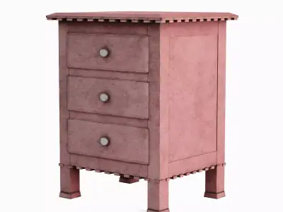 Old Wooden Dresser A 03 Low-poly 3D model
