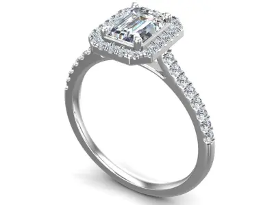 Diamond Emerald Ring 3D print model