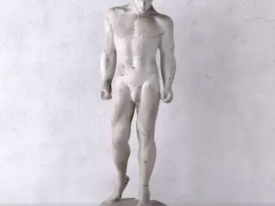 Plaster Sculpture of a Standing Athlete 3D model