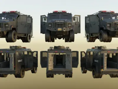 SWAT Truck Low-poly 3D model