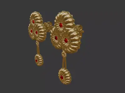 3D Printable Earring  And Chain Set-7 -Handmade Gift - DIY 3D print model