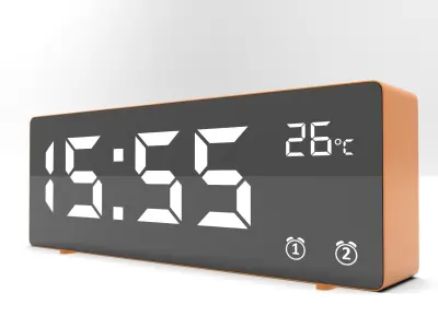 CLOCK ORANGE WHITE Low-poly 3D model