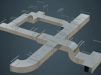 HVAC Duct 1A Low-poly 3D model