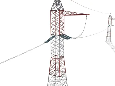 Electricity Pole 30 Low-poly 3D model