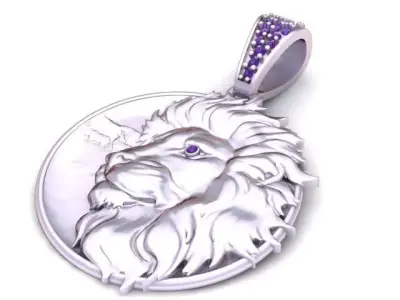Majestic Lion Head Pendant 3D print model