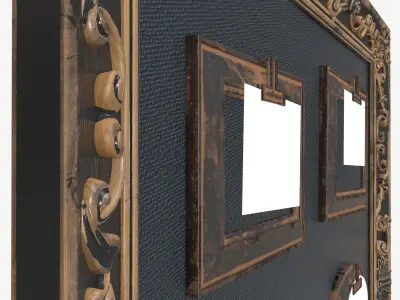 Wall frame decor with photo frames 3D model