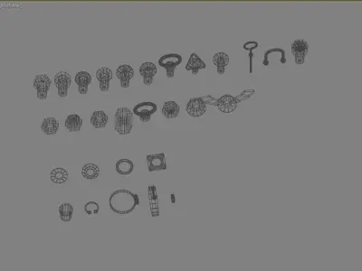 Baut Mur Low-poly 3D model