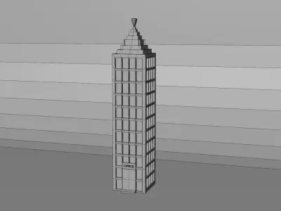 Modern City Office Building Low Poly Asset Low-poly 3D model