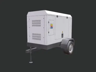 White Electric Generator Low-poly 3D model