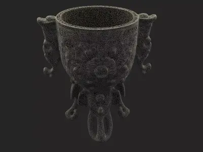 Golden cup figure    Low-poly 3D model