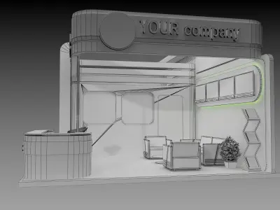 Booth Exhibition Stand a75 3D model