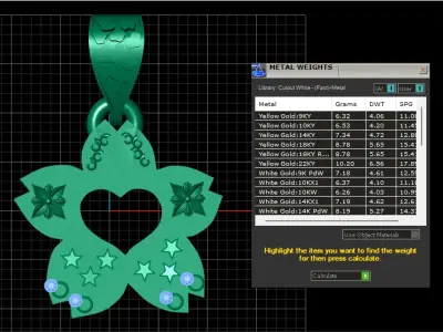 FLOWER SHAPE HEART PENDANT 3D PRINTABLE MODEL  3D print model
