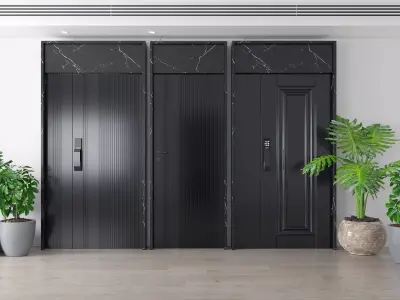 anti-theft Modern entry door 3D model