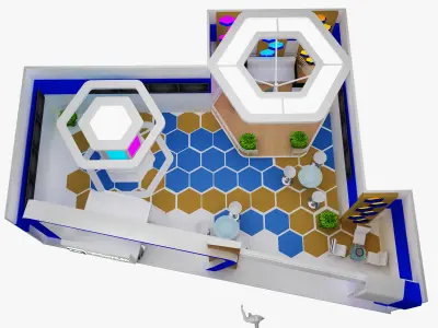  Booth Exhibition Stand a480b 3D model