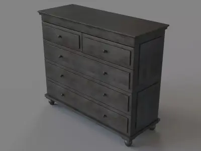 Annecy Metal-Wrapped 5-Drawer Dresser Zinc 3D model