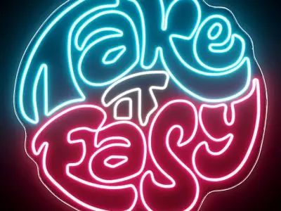 Take It Easy Neon Sign 3D model