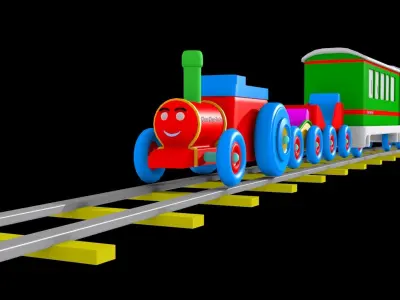 Choo Choo Train Low-poly 3D model