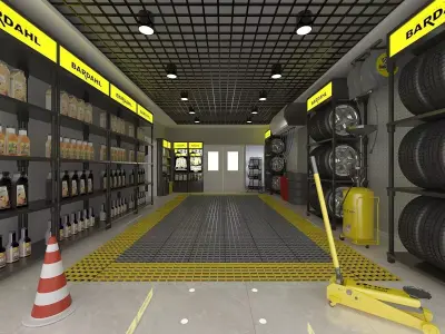 Car Service Garage 3D model