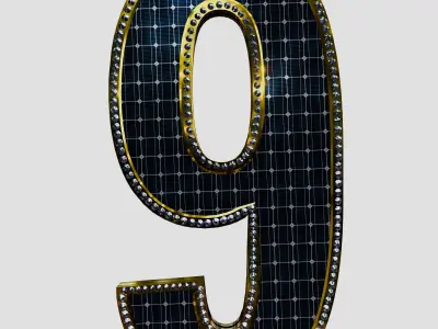 Solar Panel Number - 9 3D model