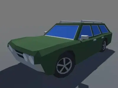 Muscle Car Station Wagon MOBILE READY Low-poly 3D model