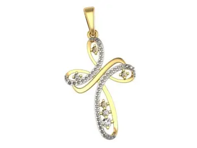Pendant diamond cross  3D print model