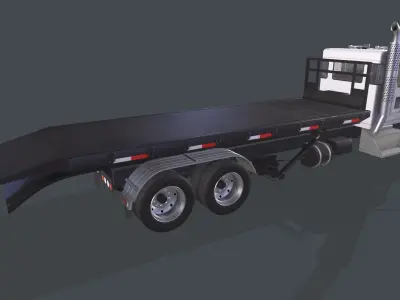 Kenworth T800 Platform Truck Low-poly 3D model