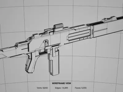 Assault Rifle Concept 2204 Free low-poly 3D model