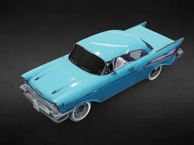 Chevrolet 1957 PBR Low-poly 3D model