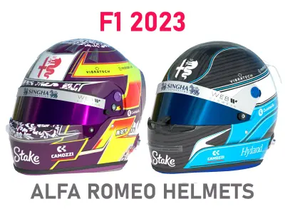 F1 Alfa Romeo Helmets 2023 3D model