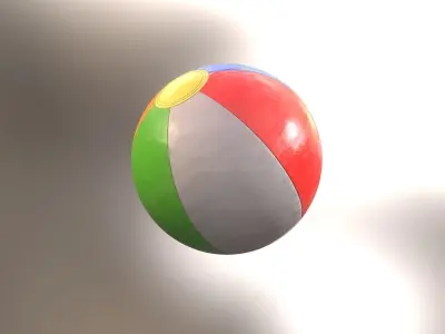 Beach Ball Low-poly 3D model