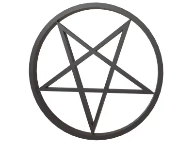 Inverted Pentagram Symbol v2 001 Low-poly 3D model
