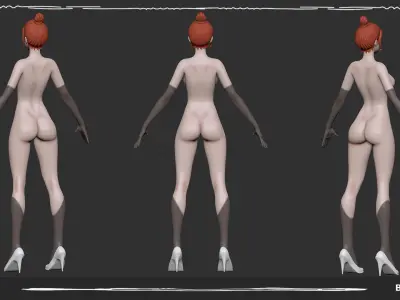 Stylized Body Anime with Block out   3D model