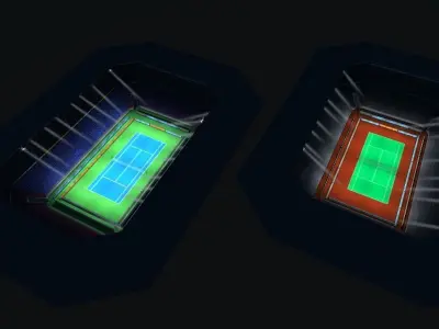 Tennise stadium Low-poly 3D model
