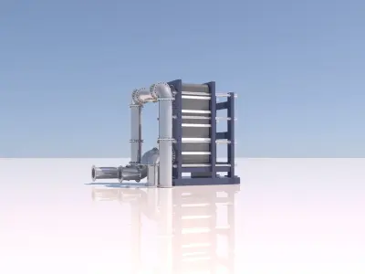 Refinery Plate Heat exchanger 04 3D model
