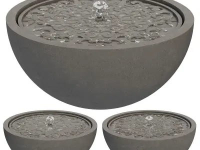 Classic Fountain Set 3D model