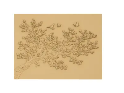 modern panel wall decor set wall relief mural CNC 124 3D model