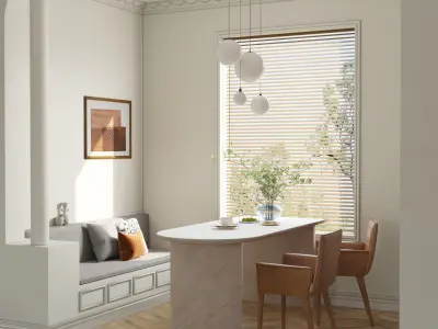 Mid Century interior scene 3D model 3D model