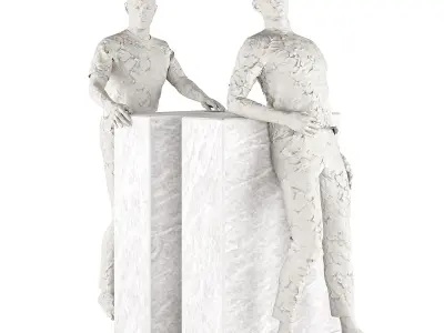 Tabletop Bookends with Decorative Sculpture 01 3D model