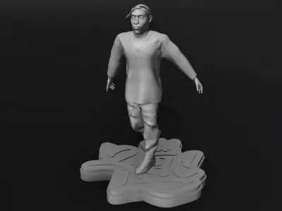 Tupac Spitting Statue 3D print model